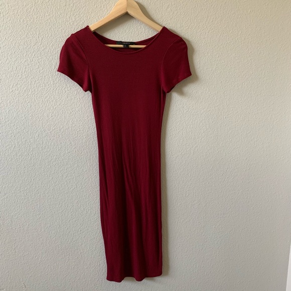 Forever 21 Maroon Body Con Dress - Picture 1 of 2